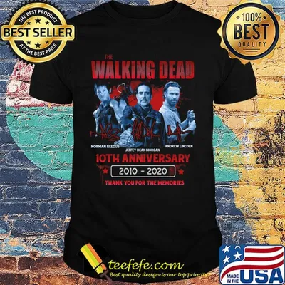 The walking dead 10th anniversary 2010 2020 thank you for the memories stars shirt