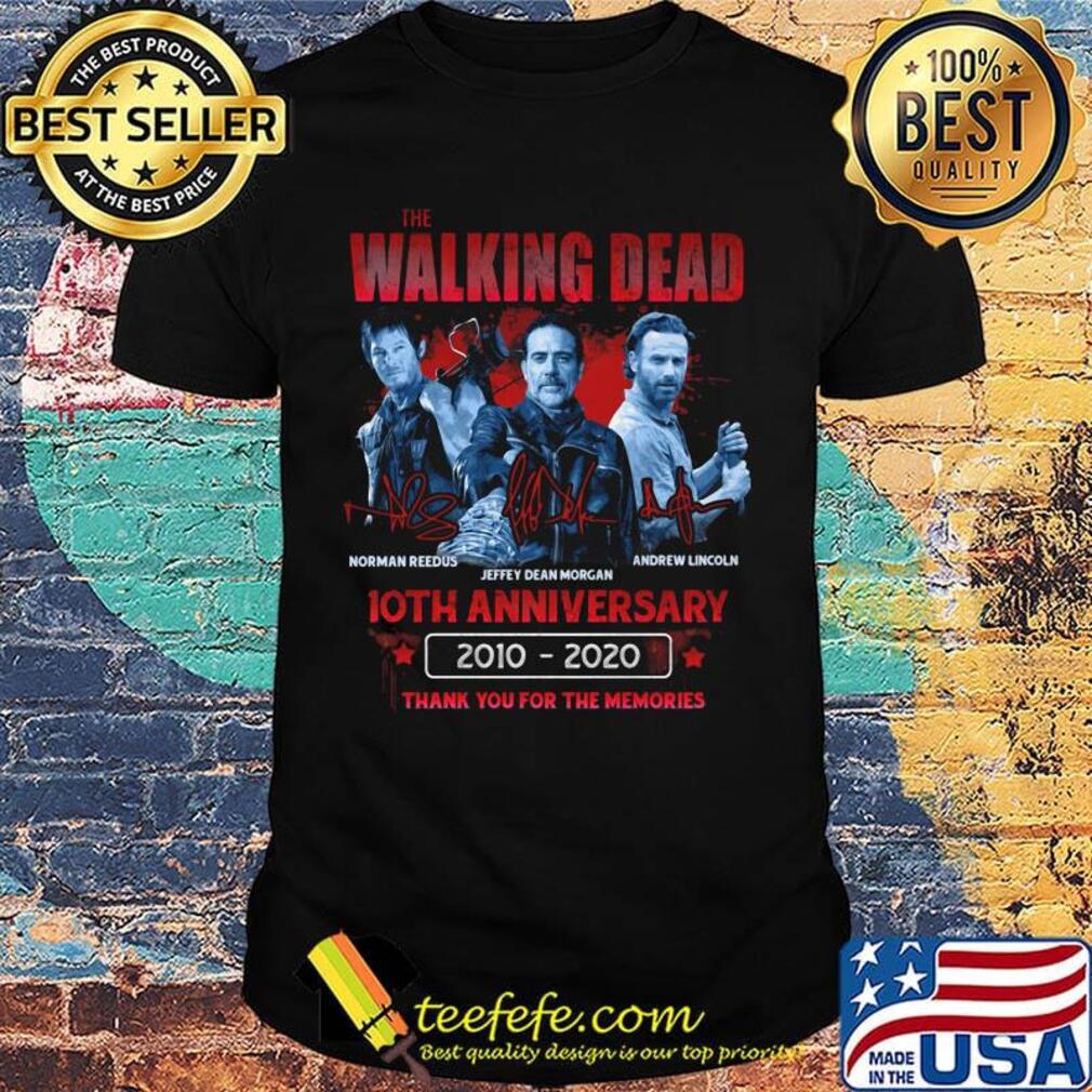 The walking dead 10th anniversary 2010 2020 thank you for the memories stars shirt