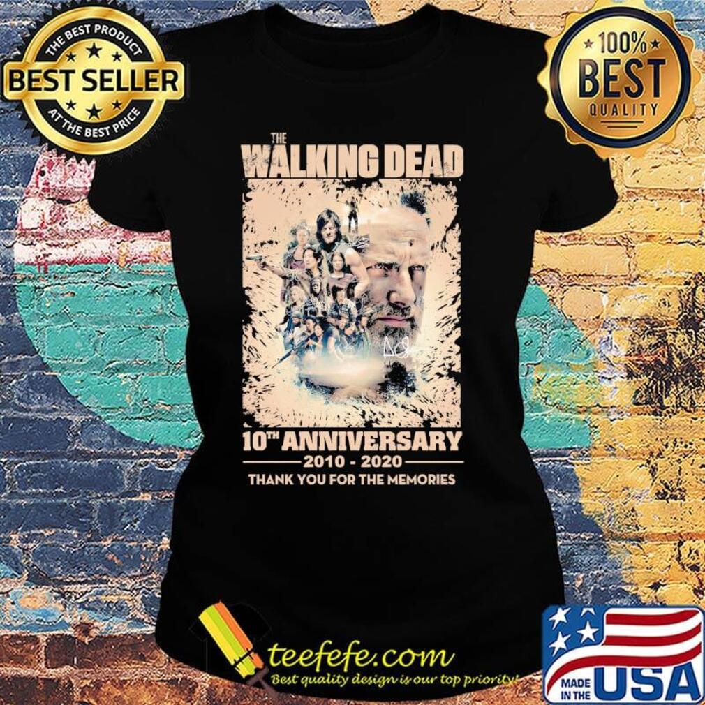 The walking dead movie 10th anniversary 2010 2020 thank you for the memories signature s Ladies tee The walking dead movie 10th anniversary 2010 2020 thank you for the memories signature s Ladies tee