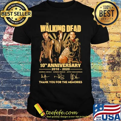 The walking dead movie 10th anniversary 2010 2020 thank you for the memories signatures shirt