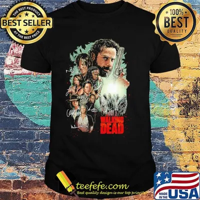 The walking dead movie characters signatures shirt