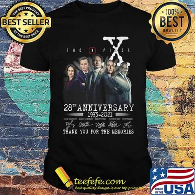 The x files 28th anniversary 1993 2020 thank you for the memories signatures shirt