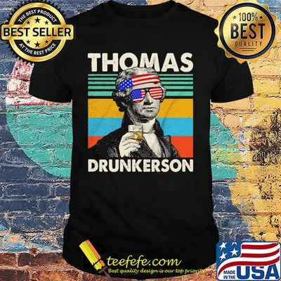 Thomas drunkerson drinking 4th of july independence day american flag vintage retro shirt