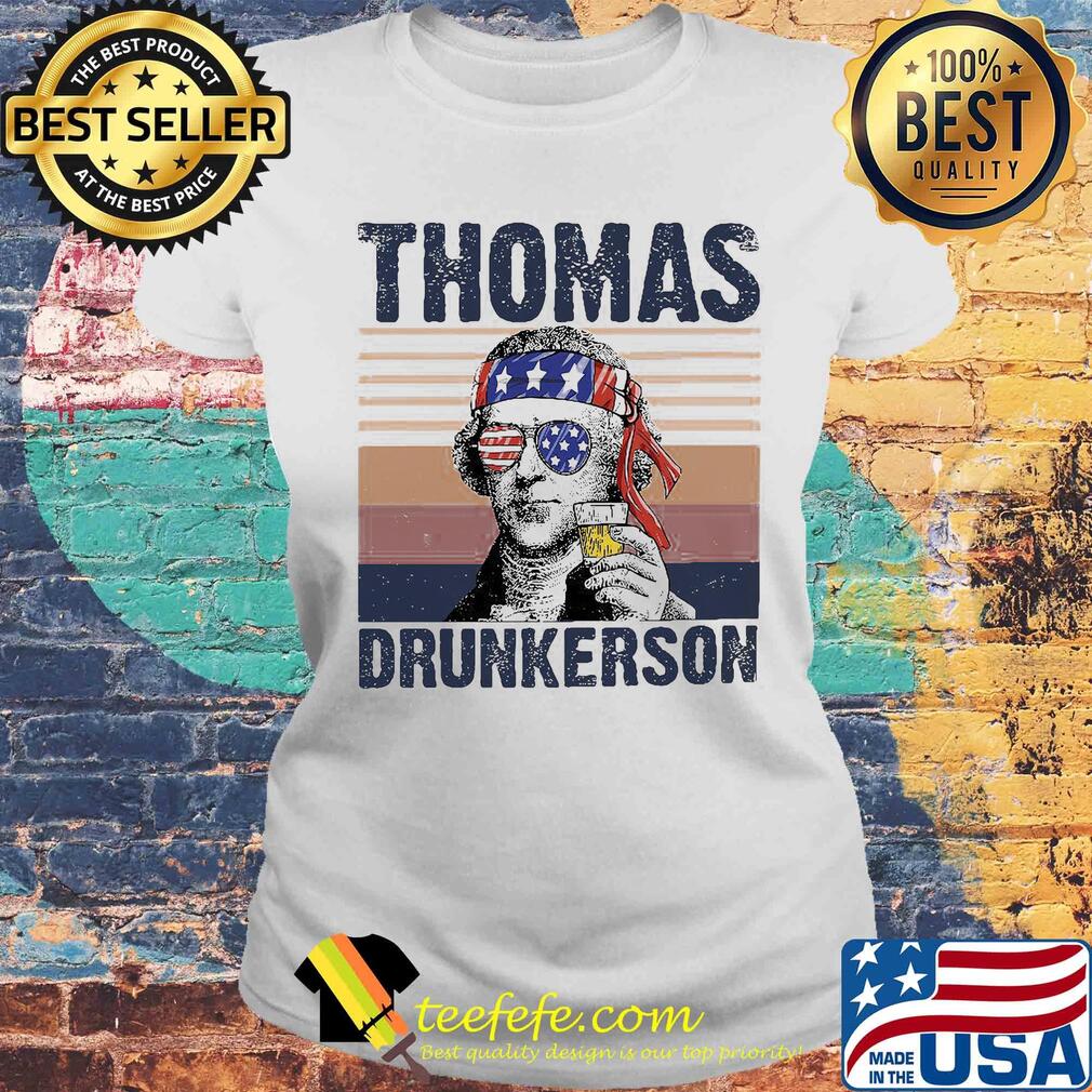 Thomas drunkerson drinking beer american flag independence day vintage s Laides tee Thomas drunkerson drinking beer american flag independence day vintage s Laides tee