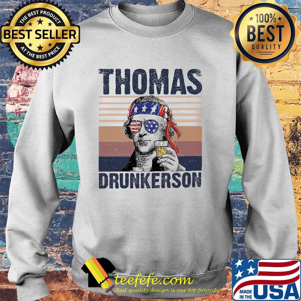 Thomas drunkerson drinking beer american flag independence day vintage s Sweater Thomas drunkerson drinking beer american flag independence day vintage s Sweater