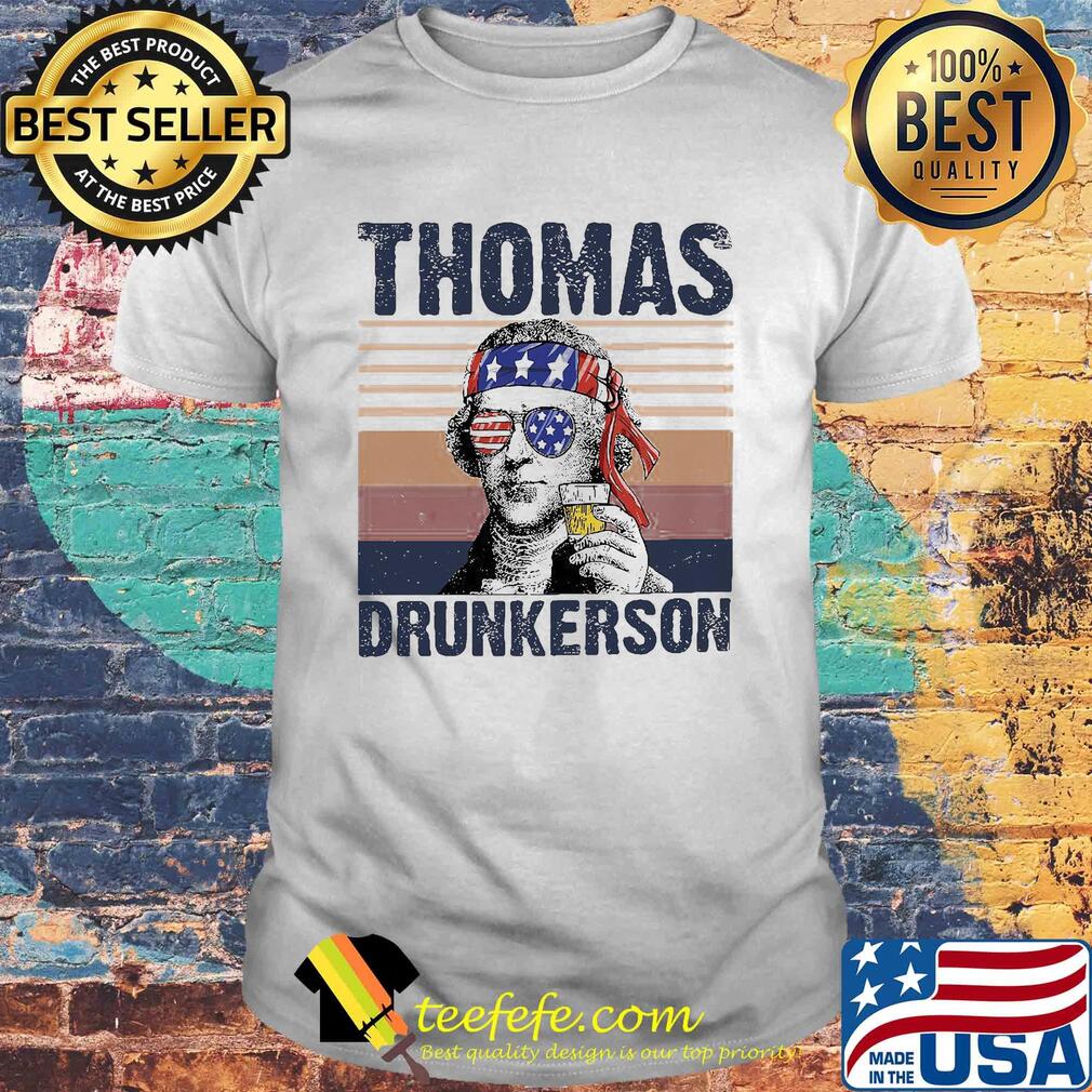 Thomas drunkerson drinking beer american flag independence day vintage shirt Thomas drunkerson drinking beer american flag independence day vintage shirt