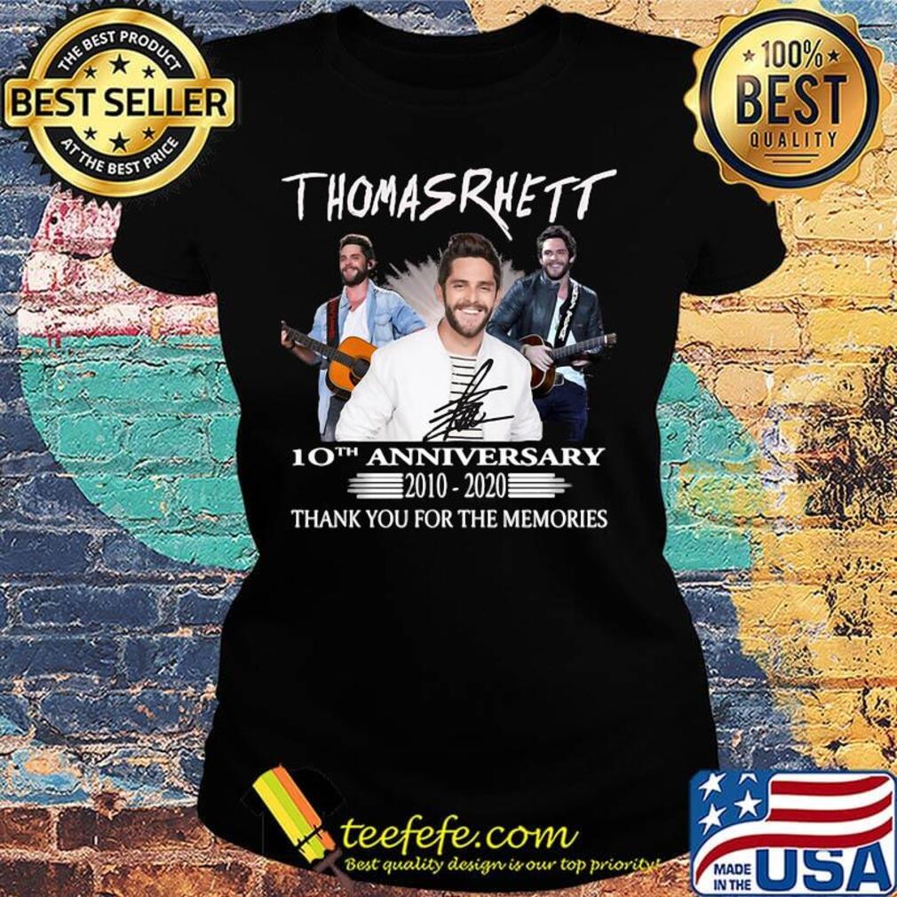 Thomas rhett 10th anniversary 2010 2020 thank you for the memories guitar s Ladies tee Thomas rhett 10th anniversary 2010 2020 thank you for the memories guitar s Ladies tee