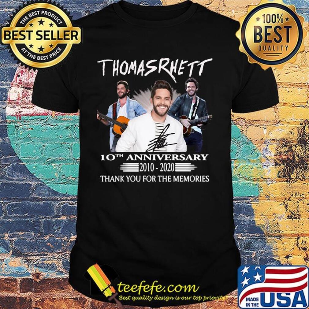 Thomas rhett 10th anniversary 2010 2020 thank you for the memories guitar shirt Thomas rhett 10th anniversary 2010 2020 thank you for the memories guitar shirt