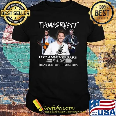 Thomas rhett 10th anniversary 2010 2020 thank you for the memories shirt