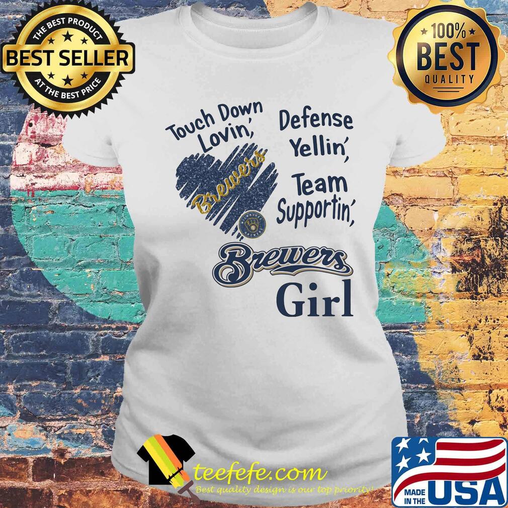 Touch down lovin defense yellin team supporting brewers girl heart s Laides tee Touch down lovin defense yellin team supporting brewers girl heart s Laides tee