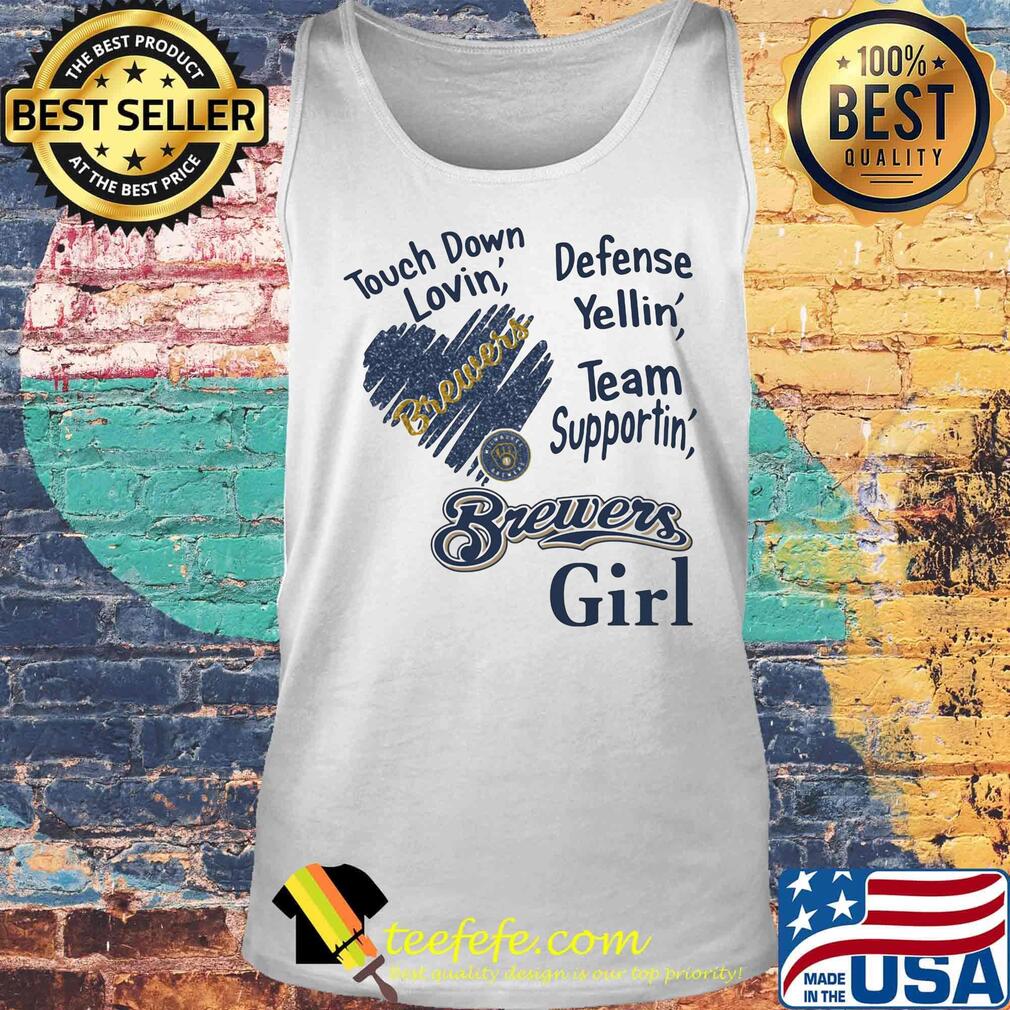 Touch down lovin defense yellin team supporting brewers girl heart s Tank top Touch down lovin defense yellin team supporting brewers girl heart s Tank top