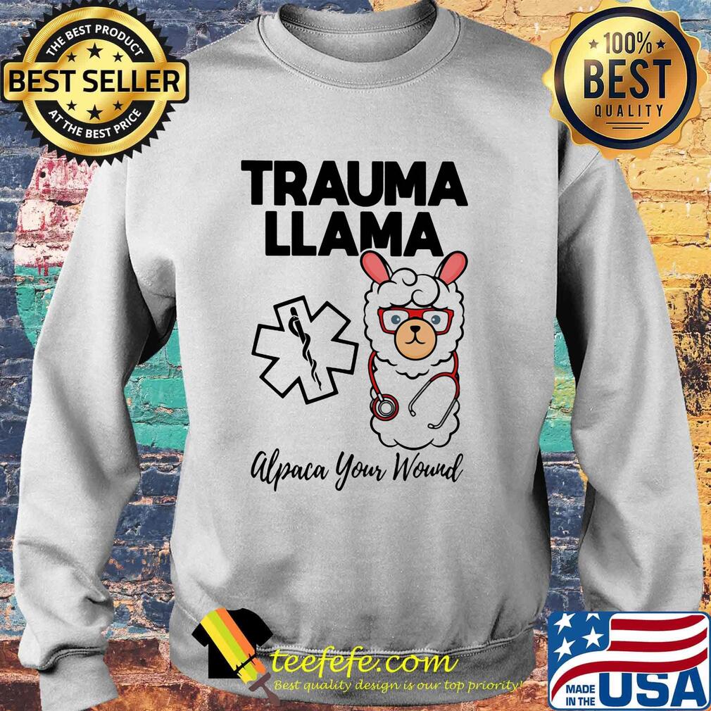 Trauma Llâm Alpaca Your Wound Media Logo Lamb Ear Piece Shirt Sweater Trauma Llâm Alpaca Your Wound Media Logo Lamb Ear Piece Shirt Sweater