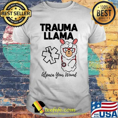 Trauma Llâm Alpaca Your Wound Media Logo Lamb Ear Piece Shirt