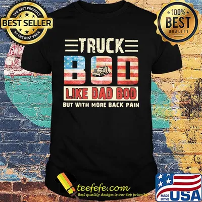 Truck bod like dad bod but with more back pain american flag independence day shirt