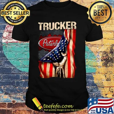 Trucker Peterls American flag shirt