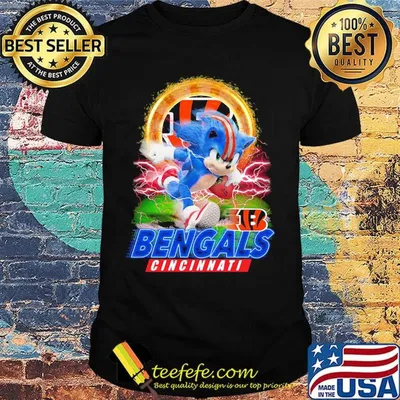 Ultra sonic the hedgehog playing rugby football cincinnati bengals shirt
