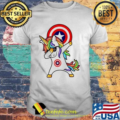Unicorn captain america logo shirt