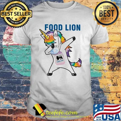 Unicorn mask food lion logo shirt