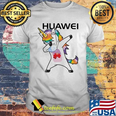 Unicorn mask huawei logo shirt