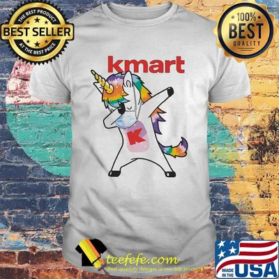 Unicorn mask kmart logo shirt