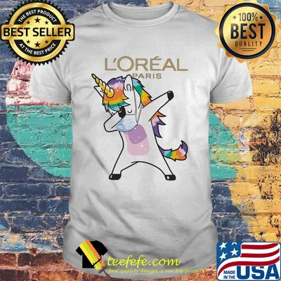 Unicorn mask l'oreal paris logo shirt