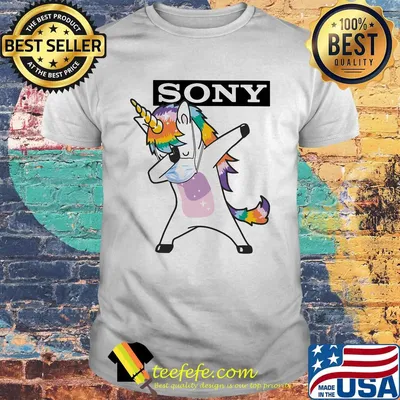 Unicorn mask sony logo shirt