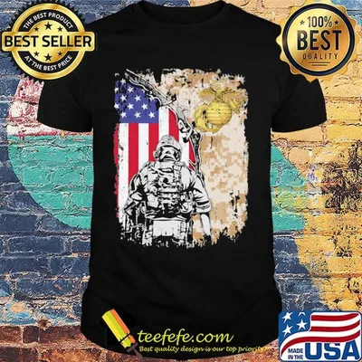 United State Marine Corps American flag veteran Independence day shirt