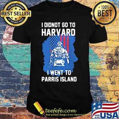 Veteran i didnot go to harvard i went to parris island american flag independence day shirt