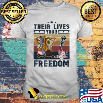 Veteran their lives your freedom flowers vintage retro shirt