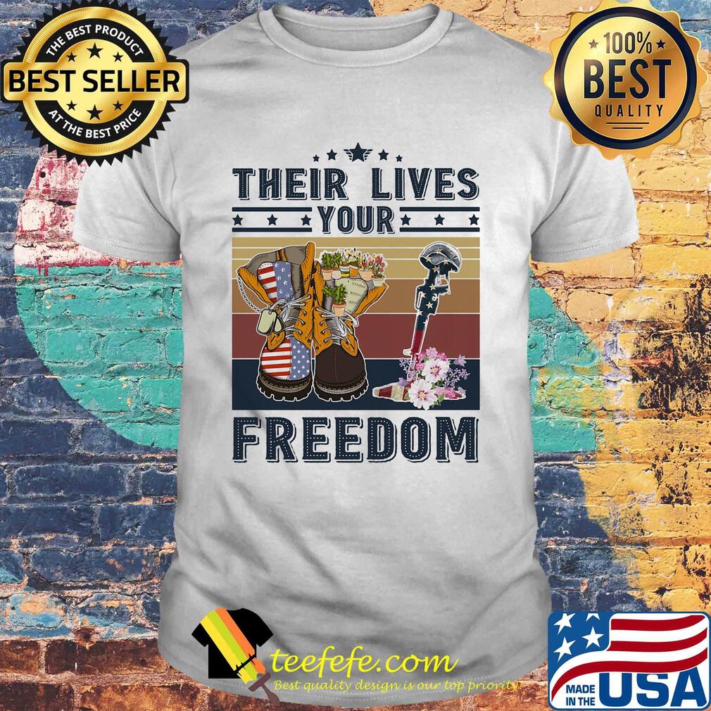 Veteran their lives your freedom flowers vintage retro shirt