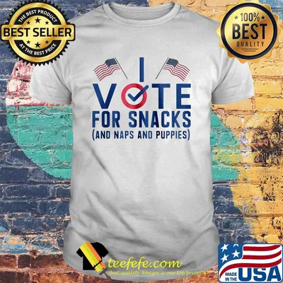 Vote for snacks and naps and puppies american flag independence day shirt
