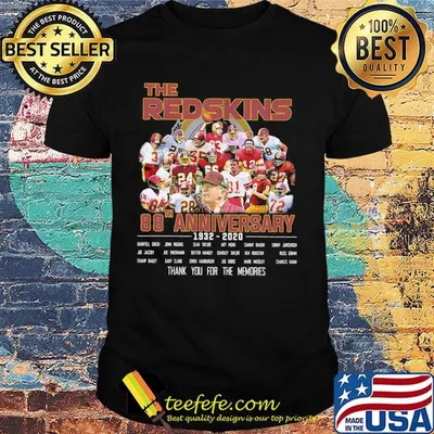 Washington Football Team 88th Anniversary 1932 2020 Thank You for the memories shirt