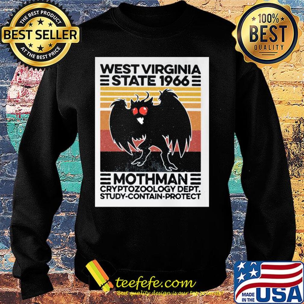 West virginia state 1966 mothman cryptozoology dept study contain protect vintage retro s Sweater West virginia state 1966 mothman cryptozoology dept study contain protect vintage retro s Sweater