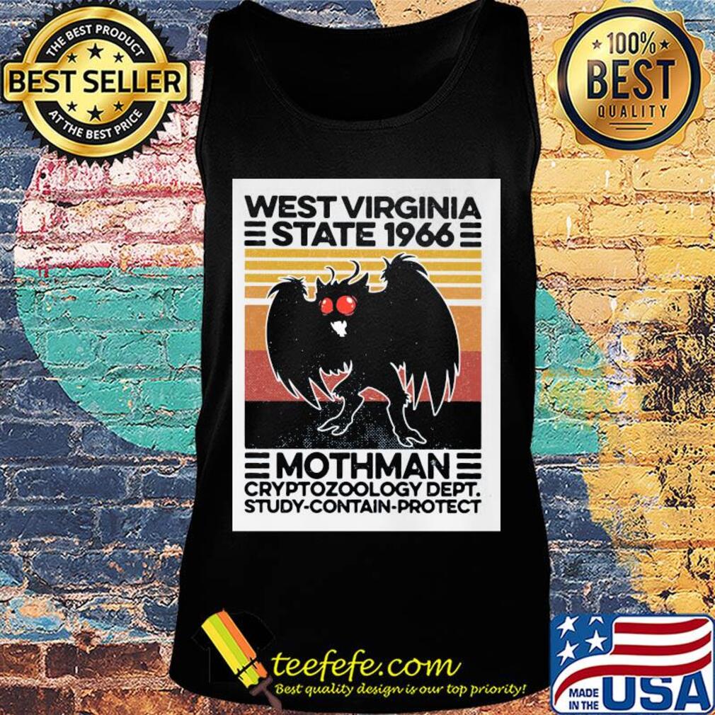 West virginia state 1966 mothman cryptozoology dept study contain protect vintage retro s Tank top West virginia state 1966 mothman cryptozoology dept study contain protect vintage retro s Tank top