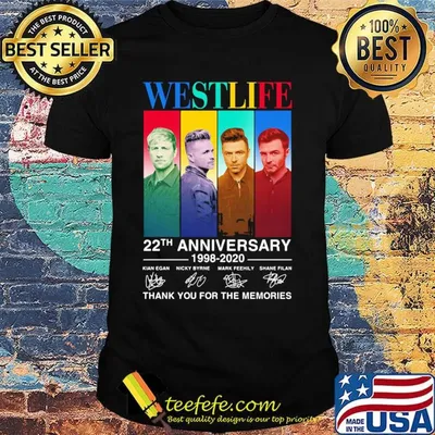Westlife 22th anniversary 1998 2020 thank you for the memories signatures shirt