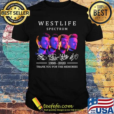 Westlife spectrum 1998 2020 thank you for the memories signatures shirt
