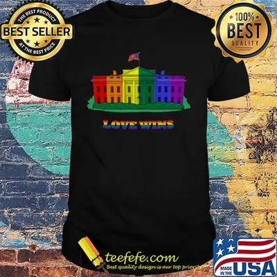 White House American Flag Independence Day LGBT Love Wins Shirt