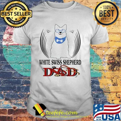 White swiss shepherd dad paw shirt