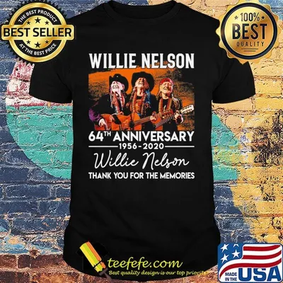 Willie nelson 64st anniversary 1956 2020 thank you for the memories signatures shirt