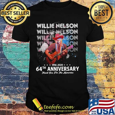 Willie nelson 64th anniversary 1956 2020 thank you for the memories star shirt