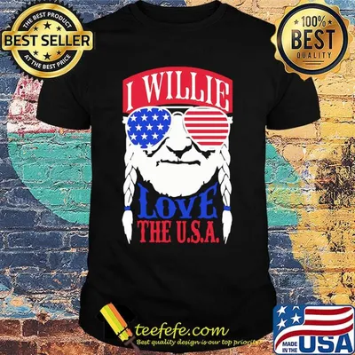 Willie nelson I willie love the usa american flag shirt