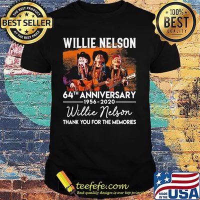 Willie nelson playing guitar 64th anniversary 1956 2020 thank you for the memories signature shirt