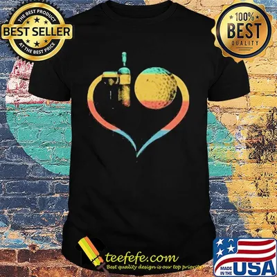 Wine heart golf vintage shirt