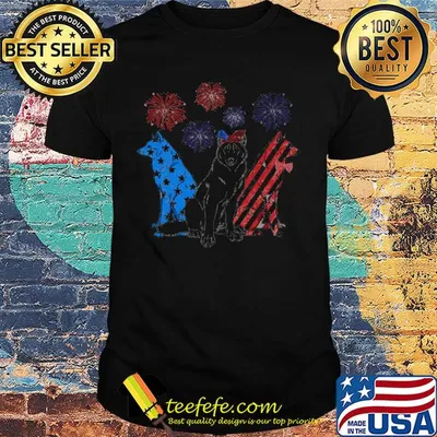 Wolf firework american flag independence day shirt
