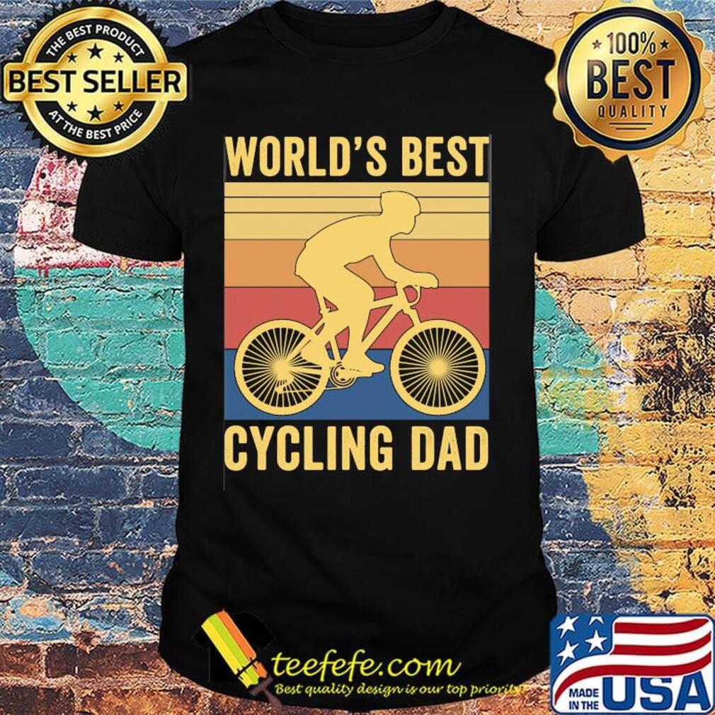 World's best cycling dad vintage retro shirt