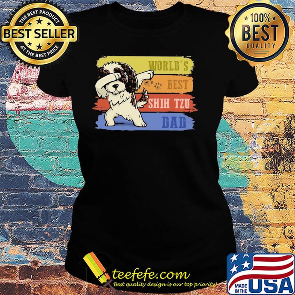 World's best Shih Tzu dabbing dad paw vintage s Ladies tee World's best Shih Tzu dabbing dad paw vintage s Ladies tee