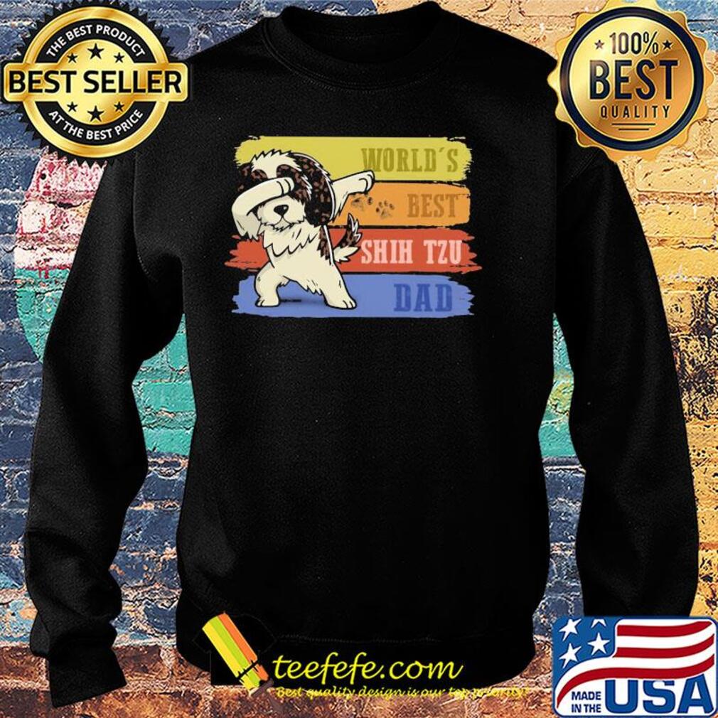 World's best Shih Tzu dabbing dad paw vintage s Sweater World's best Shih Tzu dabbing dad paw vintage s Sweater