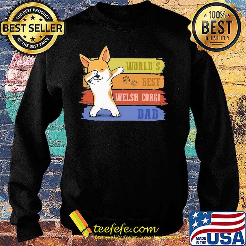 World's best welsh Corgi dabbing dad paw vintage s Sweater World's best welsh Corgi dabbing dad paw vintage s Sweater