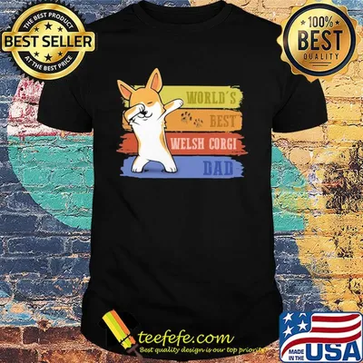 World's best welsh Corgi dabbing dad paw vintage shirt