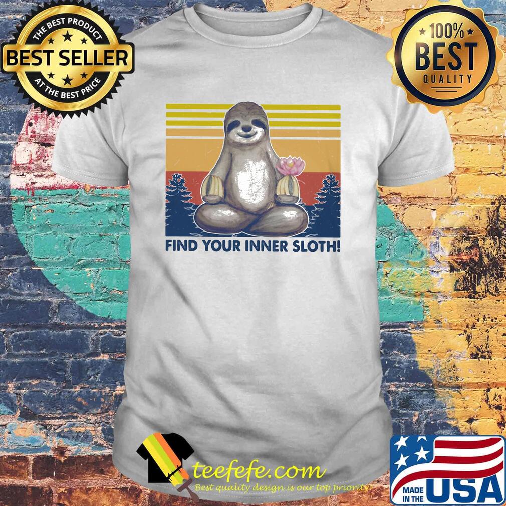 Yoga find your inner sloth vintage retro shirt